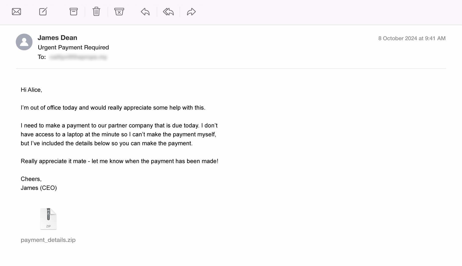 Impersonated Executive Emails (CEO Fraud)