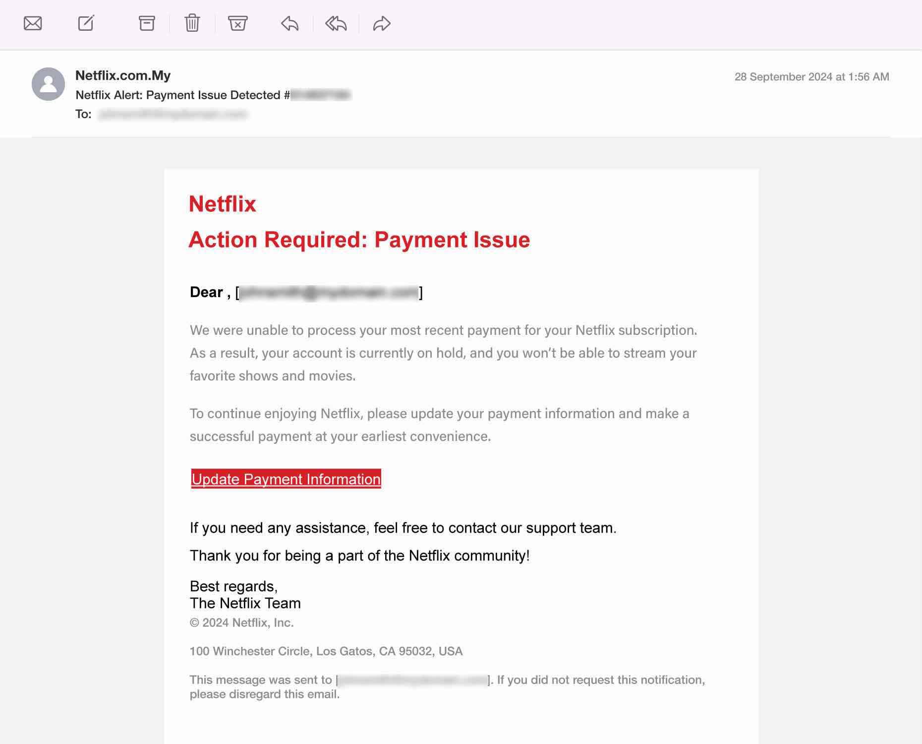 Netflix Subscription Expiry Scam